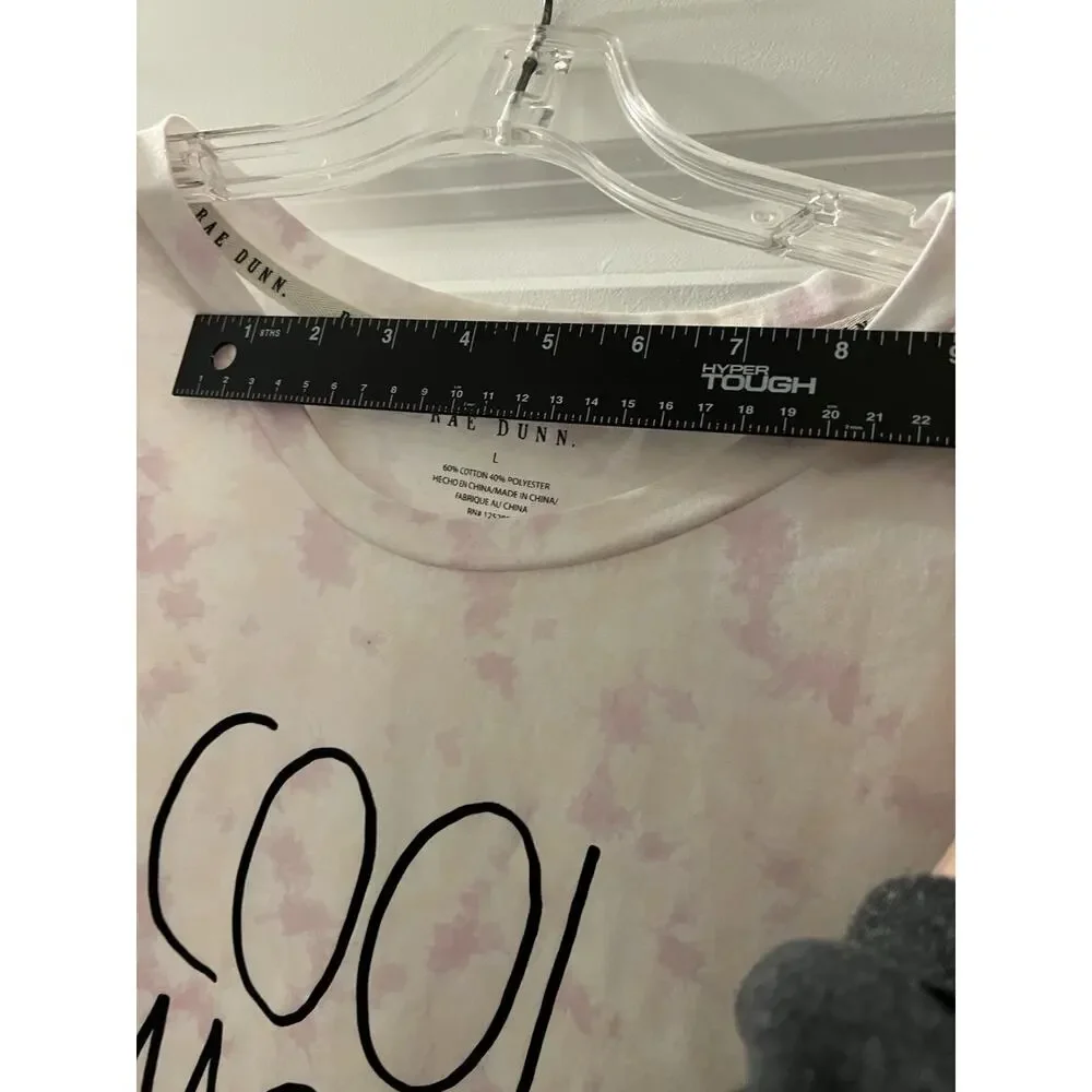 Rae Dunn Cool Mom Pink Tie Dye Graphic Tee Women’s Large Short Sleeve